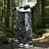 Pantalones de Trabajo Rectos Sueltos Estilo Americano Pantalones Deportivos Casuales para Hombre Pantalones Shell Impermeables para Montañismo al Aire Libre
