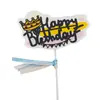 Suministros Creativos para Disfraz de Fiesta de Cumpleaños Decoración de Pastel de Cumpleaños con Graffiti Bandera Decoración de Mesa de Postres para Fiesta Enchufe