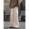 Calça Esportiva Masculina de Lã com Ponto Malha Padrão Machete Outono Estilo Americano Vintage Marca de Moda Calça Longa com Pernas Largas
