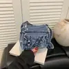Bolso bandolera de mezclilla con diseño de estrella de la moda transfronterizo, bolso de hombro versátil y ligero con múltiples compartimentos, bolso cuadrado pequeño casual