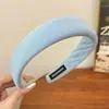 Diadema Francesa Retro con Cabeza de Esponja Corona Alta Borde Ancho Simple Color Sólido Accesorio para el Cabello de Celebridad de Internet de Gama Alta