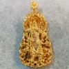Colgante de Guan Gong chapado en oro y latón con moneda europea, joyería de cobre puro, colgante de Guan Gong, collar de marca para hombre, joyería dominante