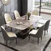 Juego de Mesa de Comedor Rectangular de Pizarra de Lujo Ligero Estilo Italiano y Sillas, Diseño Minimalista Moderno para Uso Doméstico, Adecuado para Hogares Grandes y Pequeños, Nueva Mesa de Comedor Rectangular