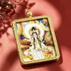Tangka de Espíritu Zorro Pintado en Oro Caja Gahu Colgante de Zorro Amuleto de Buda Collar Colgante Souvenir Turístico Wutai Estilo Tíbet