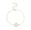 Pulseira Giratória da Fortuna em Prata de Lei S925 Banhada a Ouro 18K para Mulheres, Design Versátil de Luxo Leve de Nicho, Joia de Mão com Guirlanda de Flores
