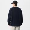 Outono e Inverno 2025 Gola Redonda Malha com Padrão de Cânhamo Masculina Estilo Japonês Retrô Versátil Malha Solta Pulôver Estilo Casual