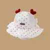 Chapéu de Bebê Feminino Bebê Pequeno Mês Protetor Solar Protetor Solar Doce Chapéu Bacia Verão Fino Respirável Malha Chapéu de Pescador