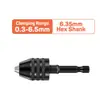 Portabrocas de Cambio Rápido Hexagonal de Tres Mordazas de Múltiples Especificaciones 0.3-8 mm Portabrocas de Motor de 3.6 Accesorios para Destornillador Eléctrico