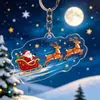 Llaveros de Navidad acrílicos personalizados para ventas transfronterizas, decoraciones estudiantiles, accesorios para bolsos y decoraciones para llaves como regalos