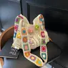 Bolso Casual Calado Tejido de Playa para Mujer 2025 Lana Nuevo Gran Capacidad Bolso de Hombro Tejido Primavera/Verano