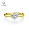 Joyería Mujing Europa y Estados Unidos nuevo anillo de plata S925 6*6 con forma de corazón 50 puntos amor Diamante de alto carbono Anillo de corazón para niña
