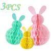 En Stock Set de 3 Piezas de Conejito de Pascua de Panal Colgante de Conejito Lindo Accesorios para Exhibición de Ventana de Jardín de Infancia