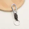 Fabricante Llavero Tejido a Mano Accesorios Hebilla de Escalada Retro Versátil Cuerda de Cuero 25mm Anillo de Llave Colgante DIY