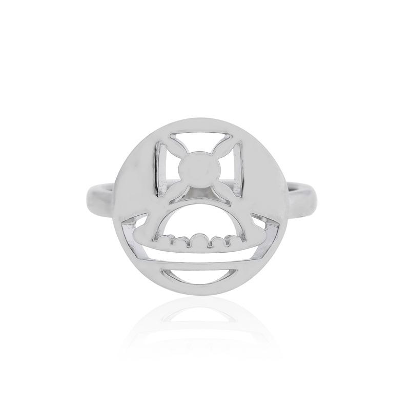 SKU-01-圆牌戒指-银