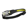Coleção de Lanterna de Cabeça COB com Indução de Aceno de Mão Transfronteiriça Luz para Ciclismo ao Ar Livre Carregamento USB Lanterna de Cabeça LED Luz Forte para Corrida Noturna