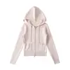 Cárdigan Sudadera de Forro Polar con Capucha, Top de Punto Ajustado, Pantalones de Punto de Pierna Ancha, Pantalones Fluidos Rectos Largos hasta el Suelo