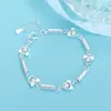 Venta al por mayor del fabricante Nueva Moda Fresca de Tendencia Joyería de Celebridad de Internet para Mujeres, Pulsera de Doble Capa con Efecto Arena Planeta Soñador Chapada en Plata