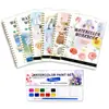 Novo produto mais vendido transfronteiriço: Livro de colorir aquarela para iniciantes, livro de prática de pintura com tintas aquarela sólidas
