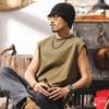 [7A Antibacterial y Fresco] Camiseta para Hombre Verano Marca Trendy Holgada sin Mangas Top Deportes Fitness Chaleco para Hombre Verde Militar