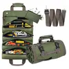 Bolsa Enrollable para Herramientas de Tela Oxford Impermeable de 20 Pulgadas, Portátil con Múltiples Bolsillos para Almacenamiento de Ferretería, Transportador