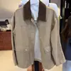 Jaqueta Corduroy Color Block Lapela Estilo Coreano Fan Sun Xh Jaqueta Jeans de Trabalho Nova Outono Dongdaemun para Mulheres