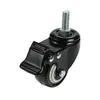 Roda giratória atacado 2 polegadas parafuso roda universal com freio preto dourado diamante roda giratória rolamento duplo PU roda giratória industrial polia