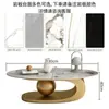 Mesa de centro oval em pedra sinterizada de luxo leve para apartamentos pequenos, para moradia alugada, mesa popular para sala de estar, moderna e simples