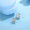 Pendientes de Plata de Ley S925, Simples y Versátiles, Pendientes Cuadrados con Diamante Estilo Francés de Nicho, Pendientes Geométricos con Incrustaciones de Diamante Estilo Ins para Hombres y Mujeres