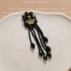 Yu Shuxin mesmo estilo franja strass cristal flor diy feito à mão trançado miçangas acessórios de cabelo brincos femininos material atacado