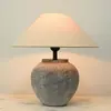 Lâmpada de Mesa Cerâmica Estilo Silencioso Modelo Quarto Hotel Casa de Hóspedes Designer Antigo Quarto de Dormir Mesa de Cabeceira Enfeites Decorativos