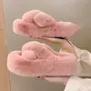 Pantuflas de Felpa con Suela Gruesa para Mujer, Estilo Hada, para Usar en Exteriores, Tendencia de Moda 2026, Nuevas Llegadas Otoño/Invierno, Pantuflas de Algodón Peludo