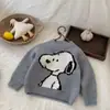 Malhas Grossas para Meninos e Meninas Roupas de Outono e Inverno Infantis Estilo Coreano Estampa Fofa de Cachorrinho Malhas Quentes Malhas Casuais Tendência