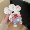 Scrunchie Lindo de Dibujos Animados con Flores y Lunares para Mujer con un Toque de Lujo, Accesorio para el Cabello Resistente para Peinados de Moño