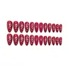 Manicure Vermelho Vinho Mais Vendida no Dia dos Namorados Transfronteiriça, Adesivos de Unhas Postiças Formato Amêndoa com Design de Coração em Relevo, Pontas de Unha Usáveis
