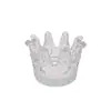 Suporte de Vela de Vidro Embossado Retrô Suporte de Vela Pequeno de Coroa Porta-Caneta de Cristal com Coroa Embossada Retrô Porta-Caneta de Manicure