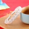 Pulsera de Plata Plata Pura 99.99% Moda Retro Tejida Pulsera Simple Versátil para Mujer Nicho Personalidad Pulsera Ajustable