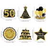 Decorações de Festa de Primeiro Aniversário Preto e Dourado, Conjunto de Faixa e Bolo, Montagem Temática, Suprimentos Festivos de Cauda de Andorinha para Festa