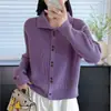 Suéter de punto con cuello alto, cárdigan de principios de otoño, ropa casual y sofisticada para mujer, nuevo abrigo de diseñador otoño-invierno 2026
