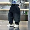 Pantalones para niño para primavera y otoño, estilo moderno y genial, jeans rectos holgados para bebé, nuevo modelo 2026, pantalones largos finos de otoño para niños