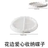 Estilo Ins Bandeja de Encaje con Forma de Corazón Ondulado Molde de Silicona DIY Aromaterapia Yeso Plato de Pie Alto Molde para Bandeja de Almacenamiento