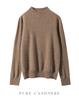 Suéter de Caxemira de Montanha 100% Feminino Gola Redonda Simples para o Dia a Dia Básico Suéter de Manga Longa Camisa Base de Tricô para Outono e Inverno