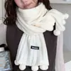 Cachecol de tricô inverno feminino quente bola pendurada quente estilo coreano atmosfera versátil luxo leve alta qualidade aquecedor de pescoço atacado
