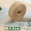 Fita de Tecido de Linho de Seda de Peixe Natural Novo Estilo Rolo de Linho de Seda Corda de Linho Amarela Seda Decoração DIY Atacado Juta Tecido Decorativo