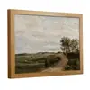 Popular Pintura de Escritorio con Marco de PS de Grano de Madera de Amazon para Decoración de Sala de Estar, Pared de Fondo de Sofá, Pintura Colgante de Paisaje Campestre
