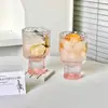Vidrio con Patrón de Piedra Preciosa de Gama Alta con Vista a la Montaña, Vaso Alto de Cerveza de Lujo Ligero de Gama Alta, Taza Creativa para Bebidas y Café, Vaso para Jugos