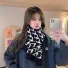 Bufanda de mujer pata de gallo tejida de lana invierno versátil estilo coreano alta calidad cálida linda bufanda chal para niña