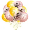 Combinación de traje de globos con confeti transfronterizo para 16 18 30 40 50 60 años, decoración para fiesta de cumpleaños de adultos
