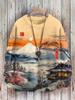 2024 Nuevo Transfronterizo Amazon Otoño Casual Sudadera Estampada en 3D Europea y Americana Jersey Cuello Redondo Suelto Sudadera de Mujer