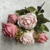 11 garfo lasanha buquê de rosa decoração de casa flores falsas arranjo de casamento flores artificiais simulação fabricantes de plantas