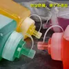 Botella de Plástico con Boquilla Grande para Salsa Frasco de Comida Botella para Mermelada Botella Exprimidora Botella para Hielo Molido Puesto de Hielo Botella para Salsa Tienda de Té con Leche Comercial